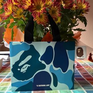 🦧 A Bathing Ape Blue Camouflage Tote Bag 🦧 NWOT 🦧